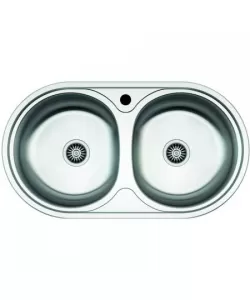 Chiuveta LUX inox anticalcar dubla ovala blat