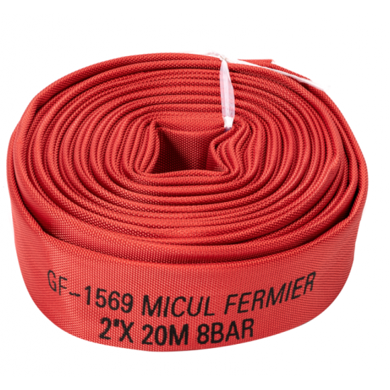 Furtun pompier 2" 20m 8bar fara capete ROSU