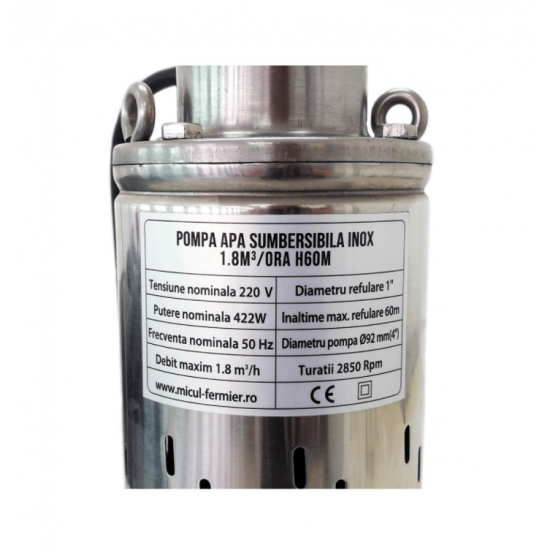 Pompa apa  60M INOX 4SK-100 cu snec 1.8MC
