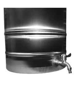 Butoi din inox 180L cu capac si canea Butoi din inox 180L cu capac si canea