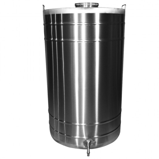 Butoi din inox 300L cu capac si canea Butoi din inox 300L cu capac si canea