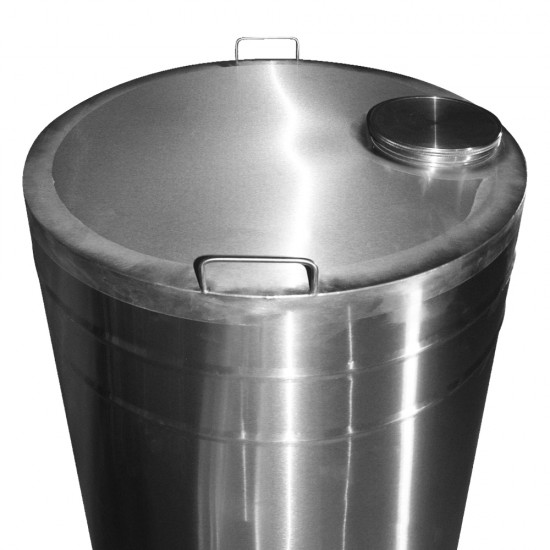 Butoi din inox 300L cu capac si canea