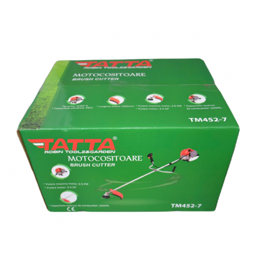 Motocoasa Tatta TM452-7, 3.4 CP, 9000 RPM, rezervor 1200 ml, 1500 mm