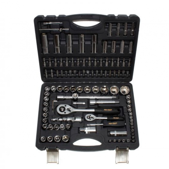 Trusa chei tubulare Procraft WS108, 108 piese, Chei Capete Surubelnita Crom Vanadium