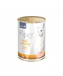 Hrana umeda pentru pisici, Piper Cat, carne de pui, 400 g