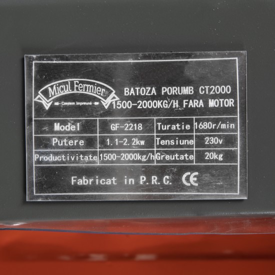 Batoza de porumb CT2000 1500-2000kg/h fara motor Batoza de porumb CT2000 1500-2000kg/h fara motor