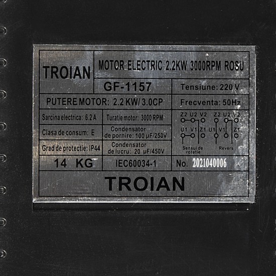 Motor electric 2.2 kw 3000rpm TROIAN ROSU