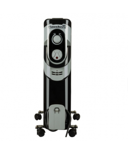 Calorifer electric , 2000 W, 9 elementi, 3 nivele de putere, termostat reglabil, Negru