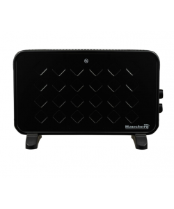 Convector electric Luxury HAUSBERG HB-8220, 2000W, 2 trepte de putere, termostat, protectie supraincalzire, indicator luminos, functie Turbo, Negru