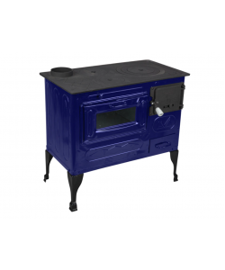 Soba Bucatarie Albastru Lemne Plita Fonta Evacure Partea Stanga 6kw