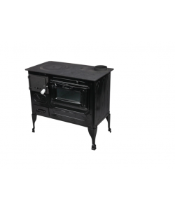Soba pe lemne cu plita si cuptor Tip A 80x44x75 cm, negru,cos dreapta