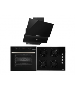 Pachet Incorporabil Cuptor electric Hausberg , Plita Incorporabila , Hota Incorporabila decorativa 
