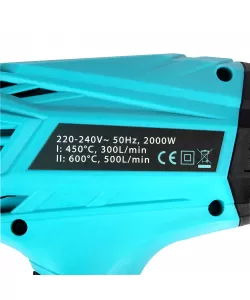 Pistol electric aer cald Detoolz 2000 W 2 trepte 600ᵒC  Pistol electric aer cald Detoolz 2000 W 2 trepte 600ᵒC