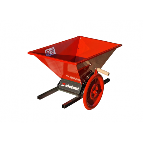 Zdrobitor de struguri manual Elefant, tambur aluminiu, cuva 55L
