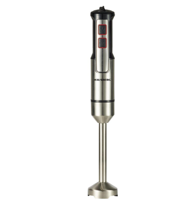 Blender de mana Hausberg HB-7668NG, 1000 W, 2 viteze, lama din otel inoxidabil, motor cupru, Negru-Inox