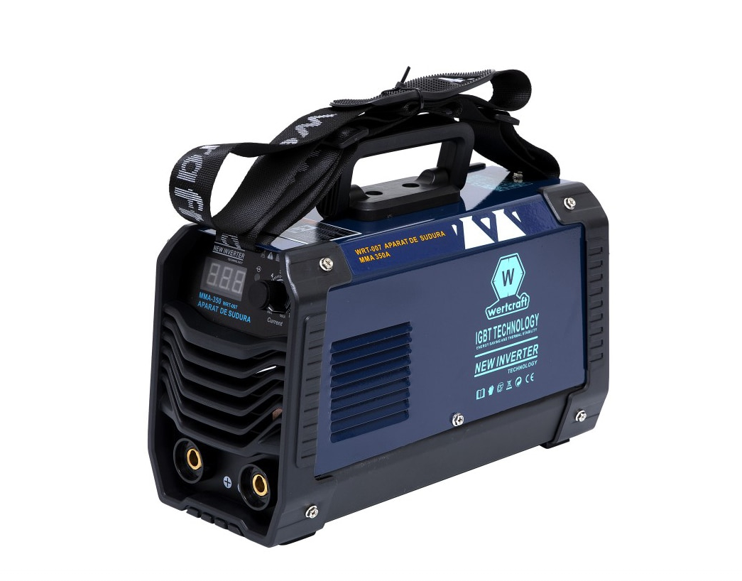 Invertor de sudura WertCraft WRT-007, 20-350 A amperaj, 230 V, 1.6-4 mm diametru electrod, MMA, IP21, funtie anti-lipire