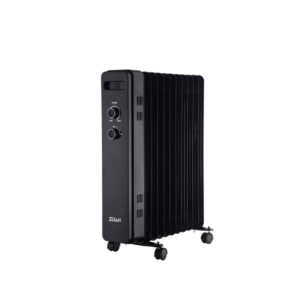Calorifer electric zilan Negru, putere 2500W, 11 elementi, siguranta la cadere