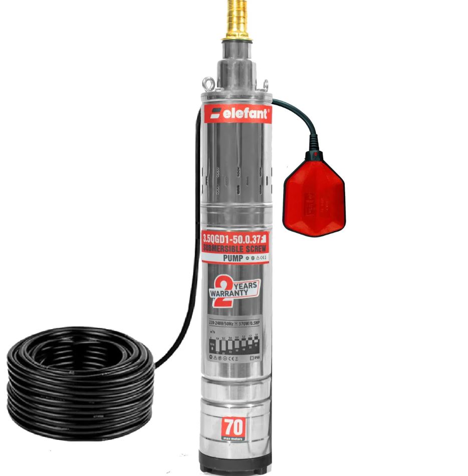 Pompa submersibilă Elefant cu plutitor 3.5QGD1-50.0.37F, 30 L/min , 370 W