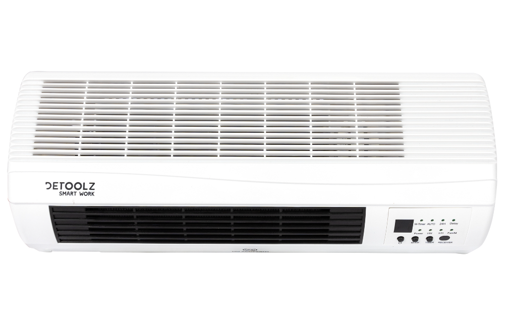 Aeroterma de perete Detoolz, 2KW, 2 trepte de putere, cu afisaj LED si termostat