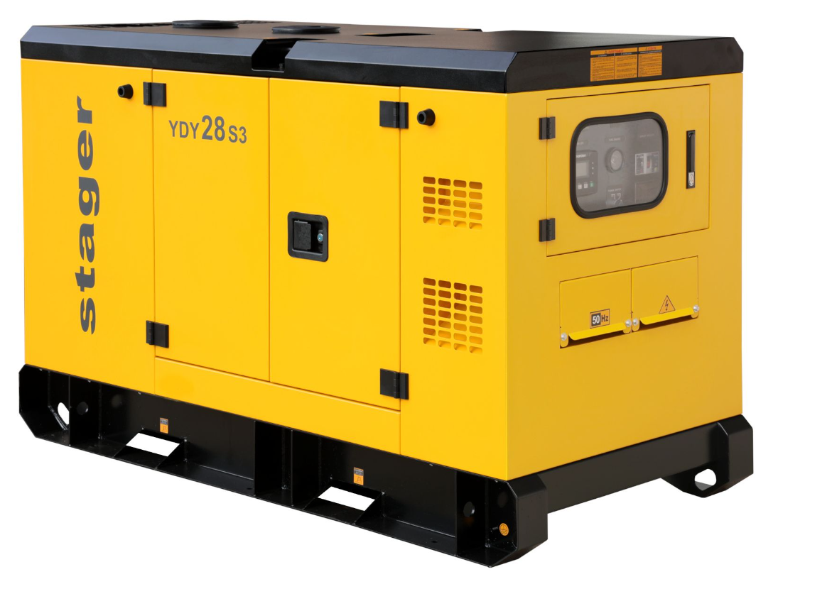 indicatorul interzice accesul: Stager YDY28S3 Generator insonorizat 28kVA, 36A, 1500rpm, trifazat, diesel