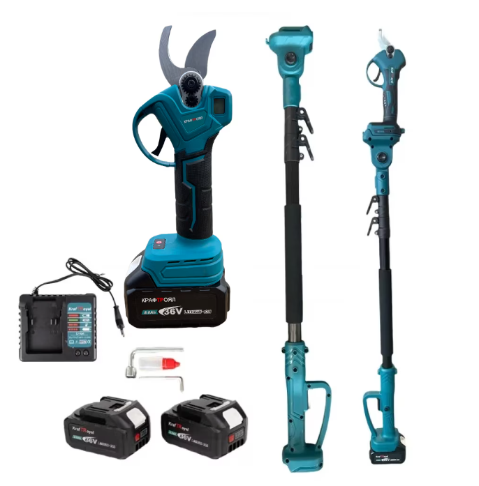 Chainsaws Foarfeca de vie cu acumulator, Kraft-Royal 36V 8AH cu tija telescopica 2.5m