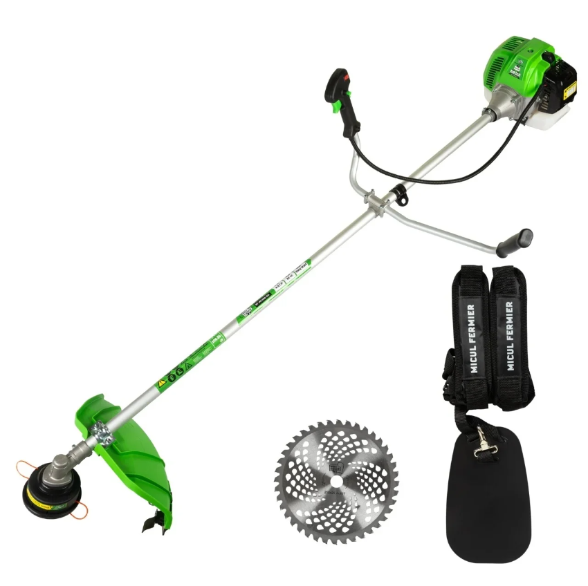 Weed Trimmers Motocoasa Micul Fermier, 4.5CP, 62CC, benzina 2 timpi, pornire rapida, teava 28mm, 3 accesorii