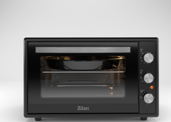 Zilan Cuptor electric Zilan ZLN2433 - 65L, 2000W, termostat 250°C, timer 90 min, geam dublu, interior emailat
