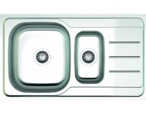 Chiuveta pentru blat cuva mare si cuva mica stanga,Z-INOX ZLN9287, 50x86 cm