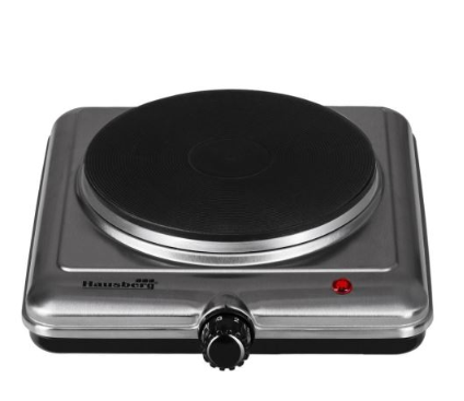 Plita electrica Hausberg cu 1 arzator,1500 W,termostat - Inox