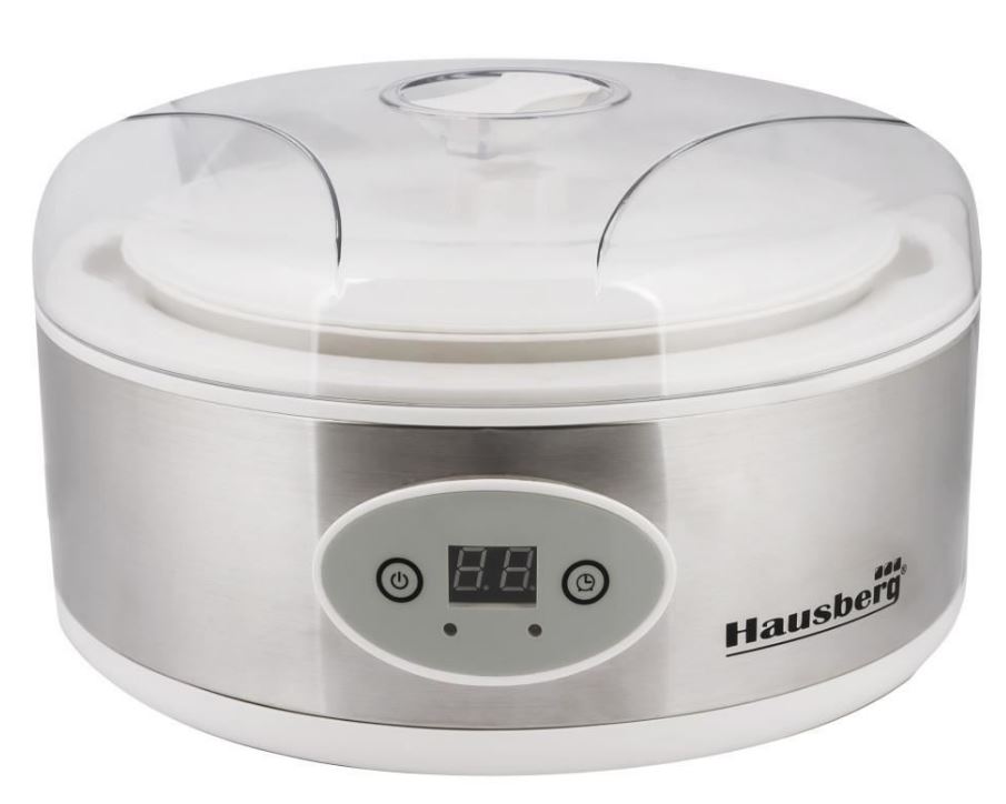 Aparat de preparat Iaurt Hausberg HB-2191 cu Display Led, 7 Cani din Sticla de 200 ml, 50 W