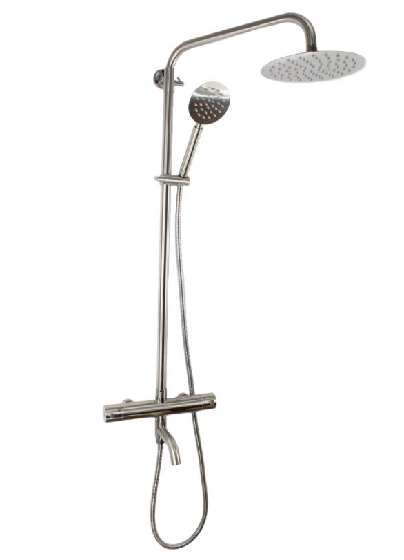 Coloana de dus + baterie si para, monocomanda, furtun flexibil Mixxus TMO-009-J, 120 cm