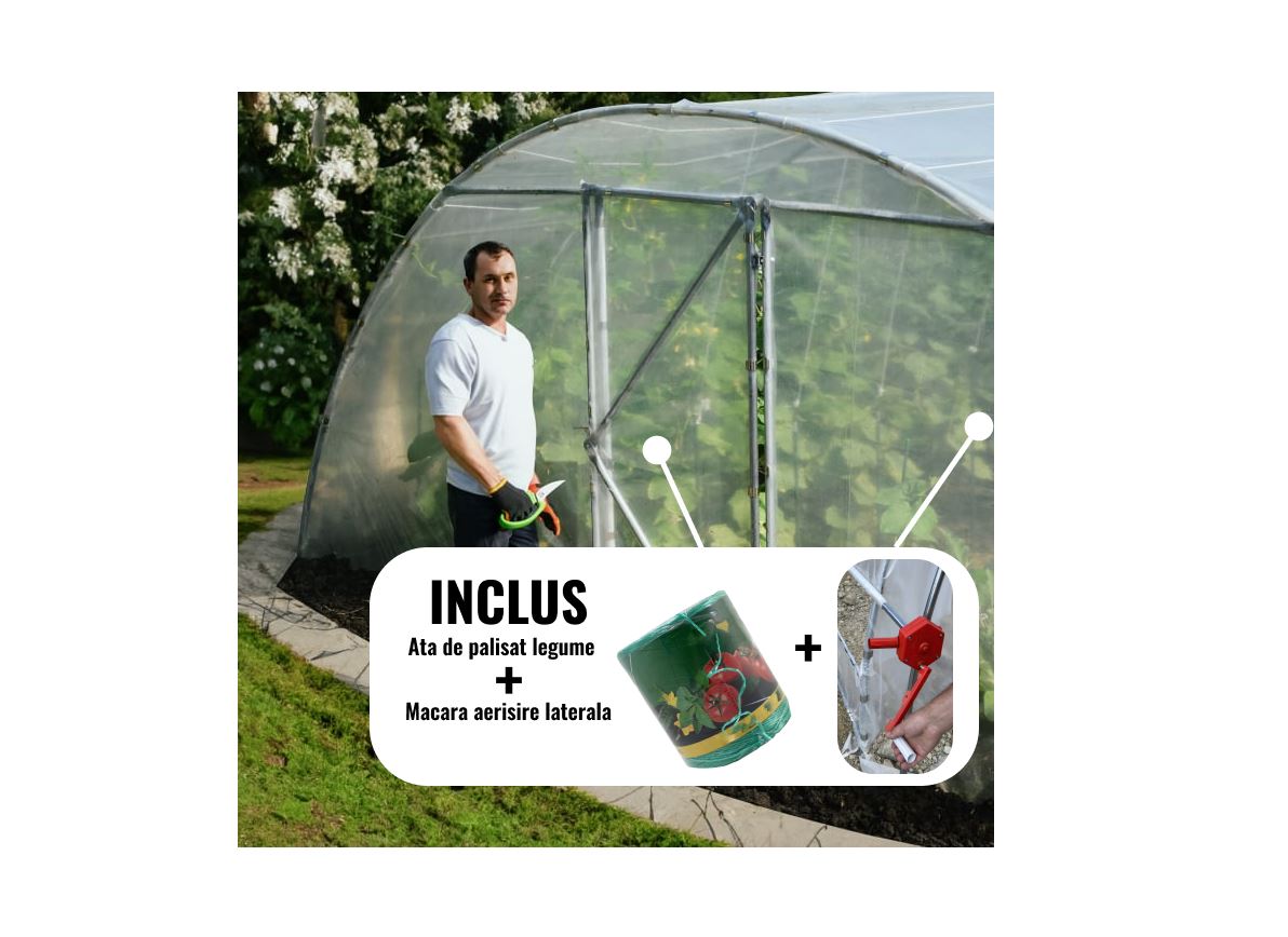Solar legume 4,5 x 8 + Cadou ata palisare si macara folie