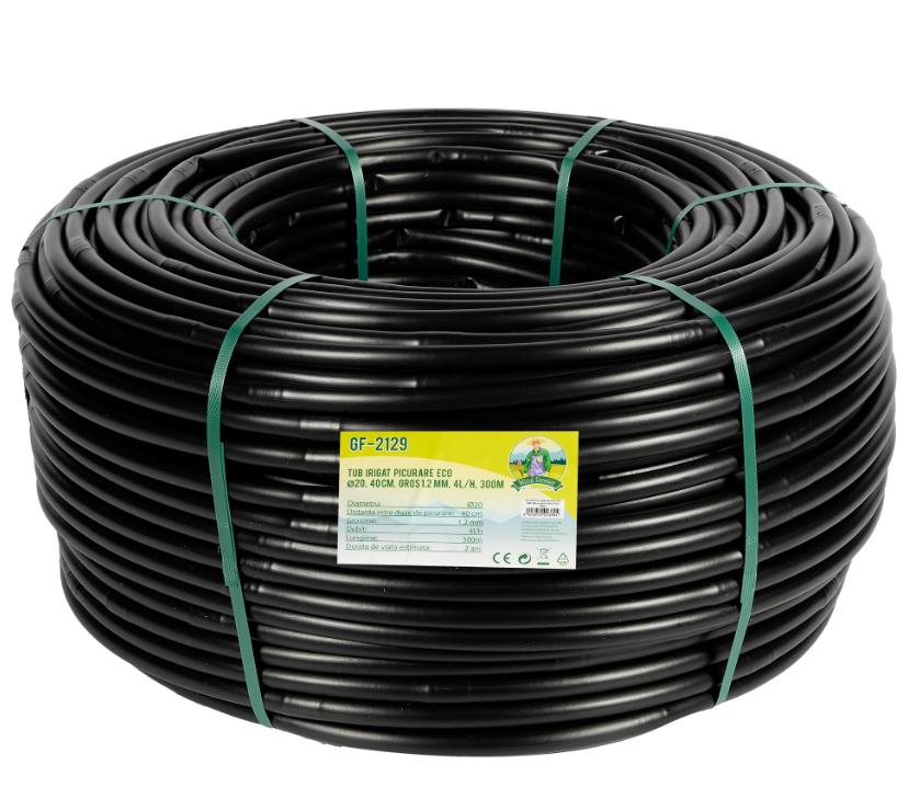 Tub picurare ECO Ø20, 40cm, gros1.2mm, 4l/h, 300m