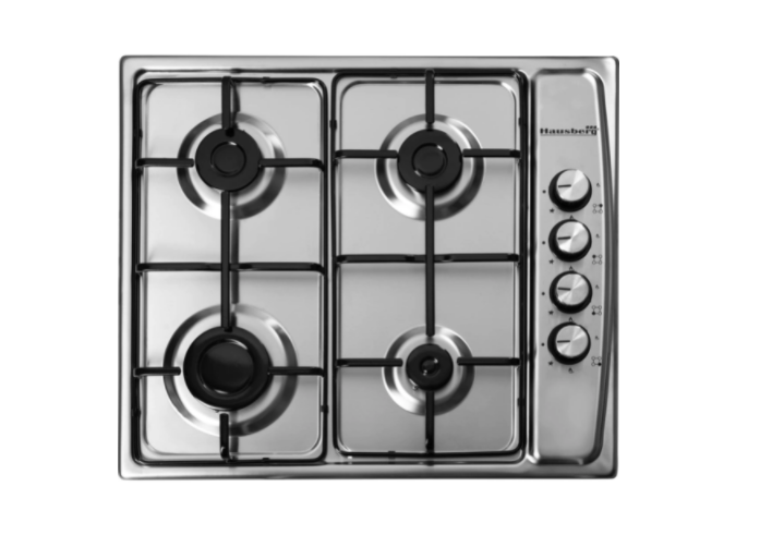 Plita incorporabila Hausberg HB 555, Gaz, 4 arzatoare, Sistem siguranta, Inox