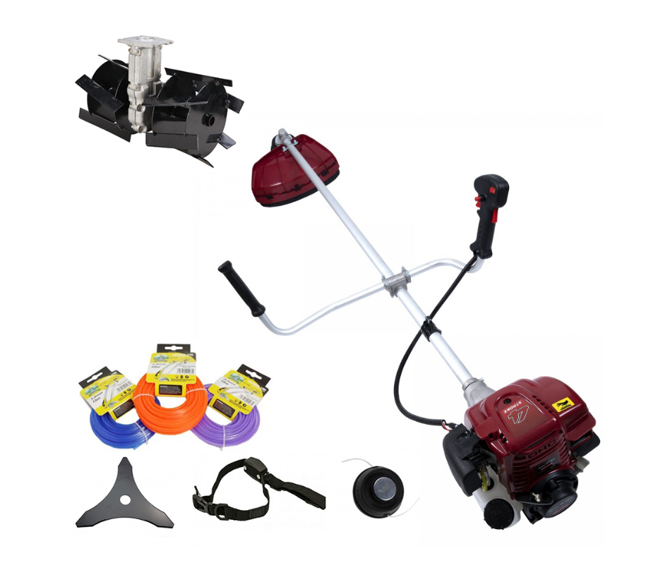 Motocoasa pe benzina DDT-1000L, 4 Timpi, 7 Cp, 62 cc, 9000 Rpm, 3 accesorii incluse , 3 fire trimmer, 1 prasitoare model 2