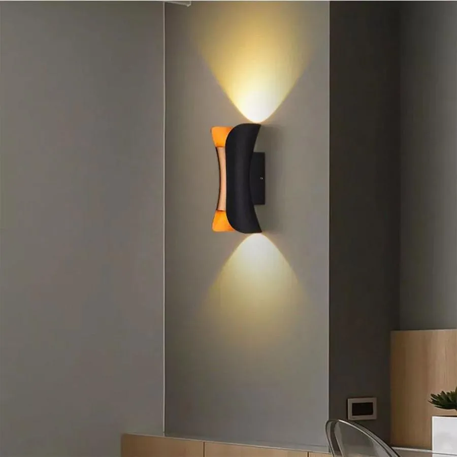 Wall Light Fixtures Aplica LED de Exterior Pauline, 10W, Metal, Negru si Auriu