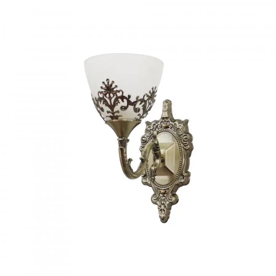 Wall Light Fixtures Aplica Rustic, 1*E27, Bronz, Metal si Sticla