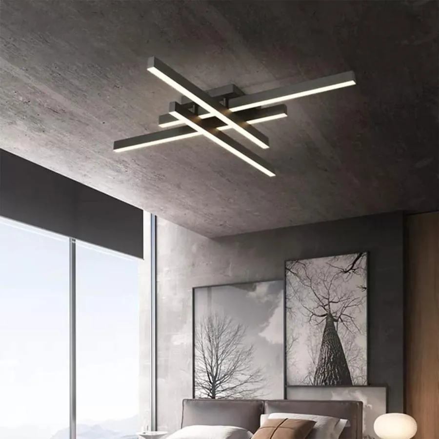 Chandeliers Lustra LED Masha cu Telecomanda 80W, Acril si Metal, Negru