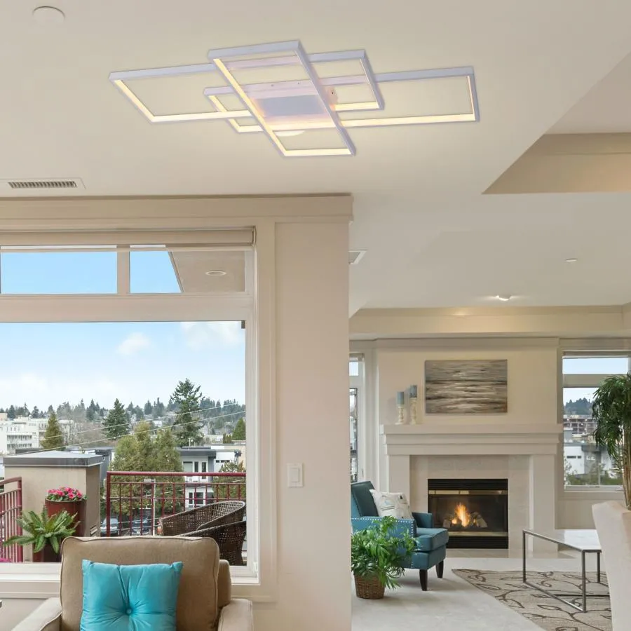 Chandeliers Lustra LED cu Telecomanda Landen 184W Dimabila Alb