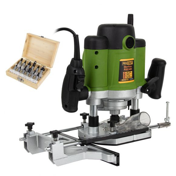 motocultor cu freza Freza PROCRAFT POB-2400 , 2000W, 23000 RPM, Set 12 freze pentru lemn