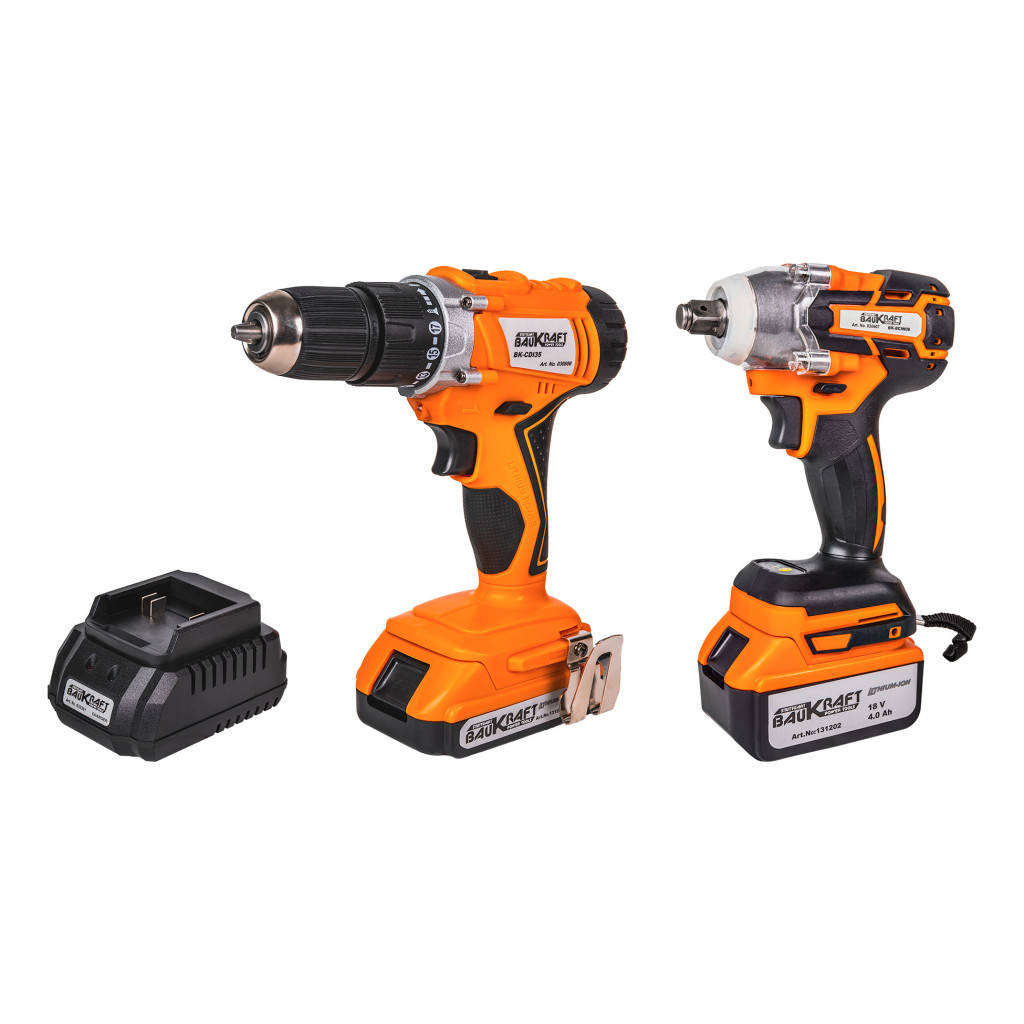 Baukraft Bormasina percutie si cheie brushless 18V 4A 2Ah BK-CDIBIW3