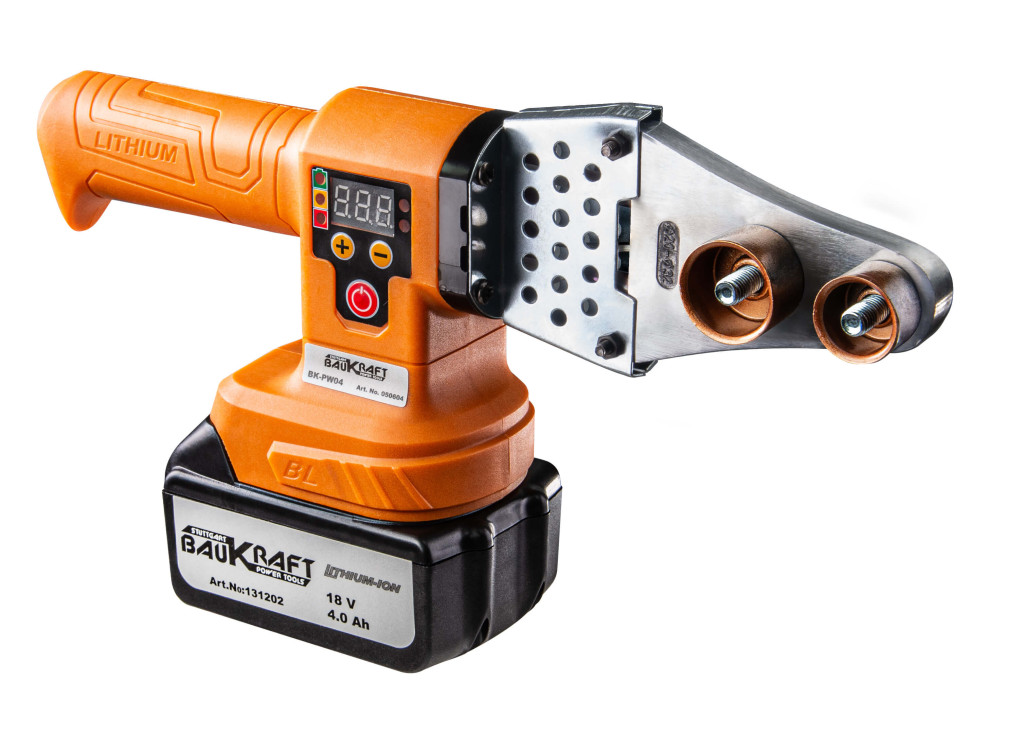 Baukraft Trusa sudura tevi 18V 4Ah 3 Sockets Ø20-32mm BMC BK-PW04