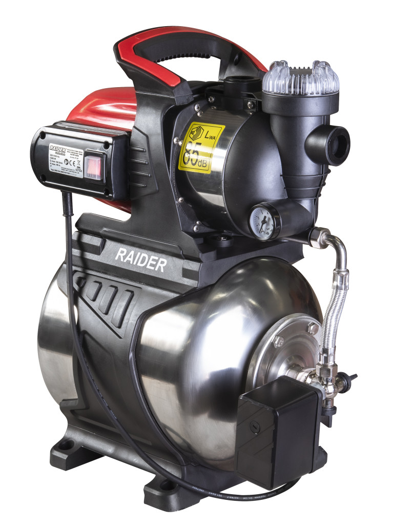 Raider Garden Tools Hidrofor cu rezervor inox 1200W x 1” 64 l/min RD-WP1200S