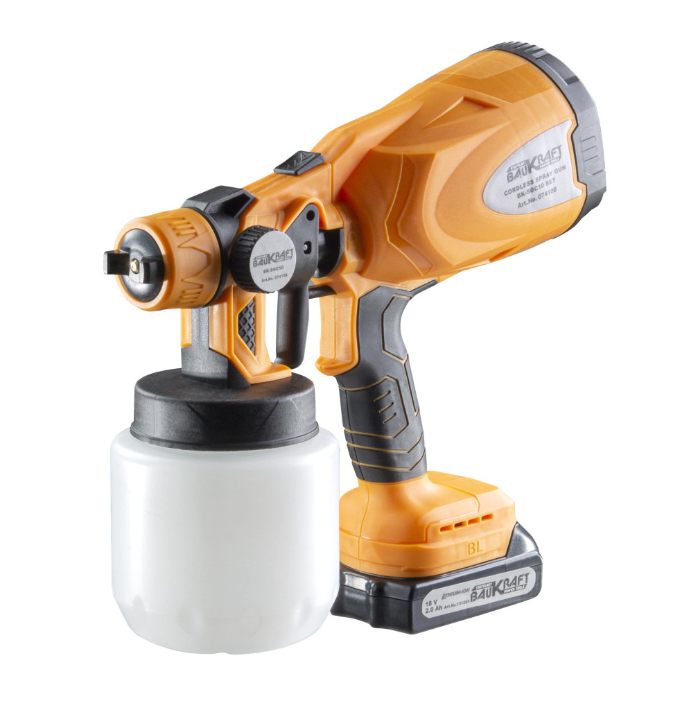Baukraft Pistol de vopsit ø2.5mm 0.8L 2Ah BK-SGC10 Set