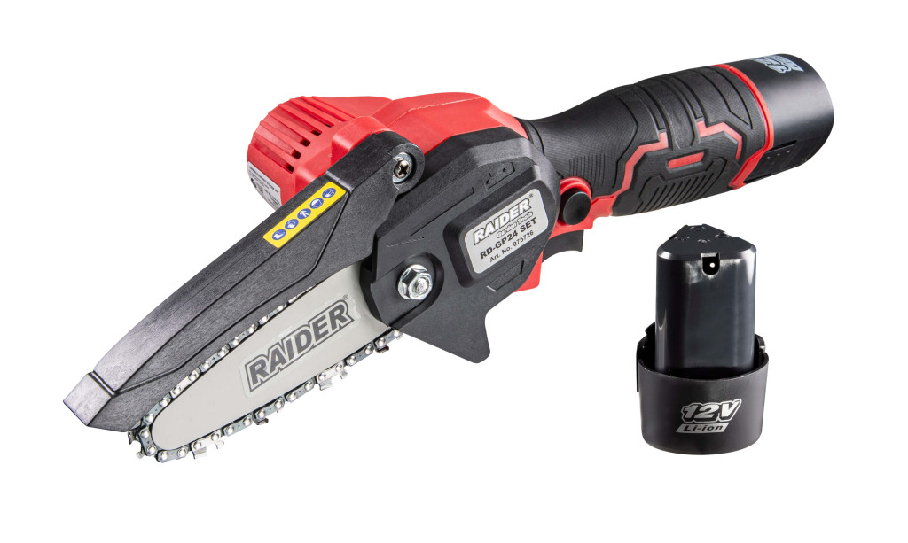 Chainsaws Mini-fierastrau de gradina 12V 4” 2x2Ah cu 3 lanturi in cuti