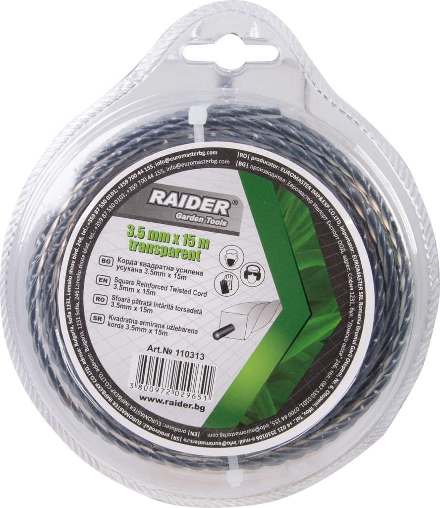 Weed Trimmer Accessories Fir patrat rasucit pentru motocoase 3.5mm х 15m transparent