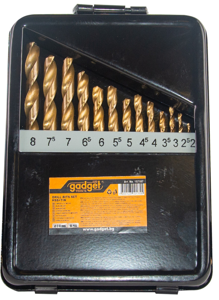 tratament naturist amigdale hipertrofice Burghiu ø2.0-8.0mm HSS + TIN set 13pcs metal box GD