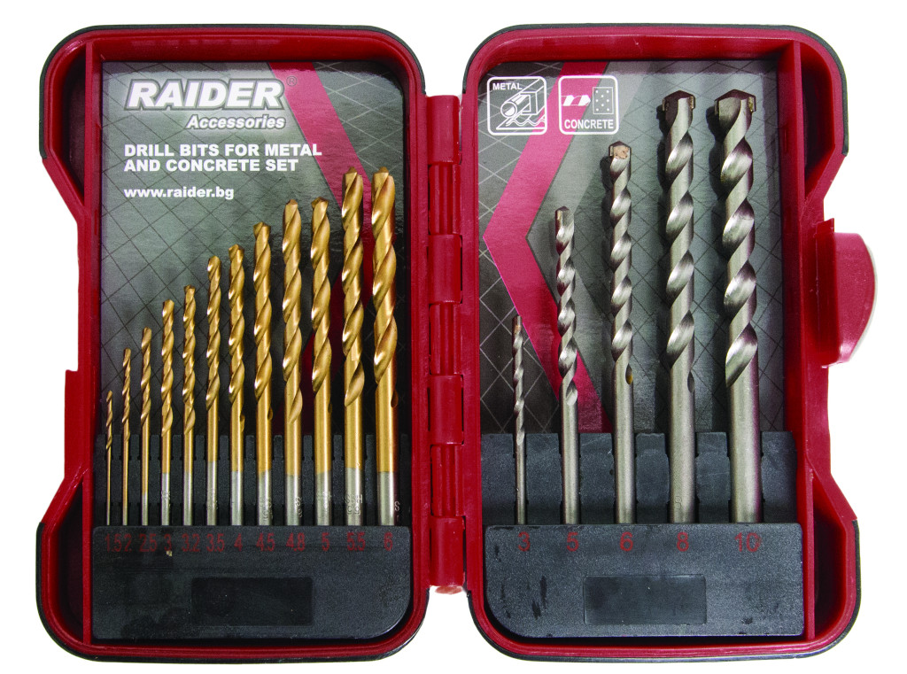 bordura inalta Set burghie pentru metal si zidarie ø1.5-10mm 17pcs