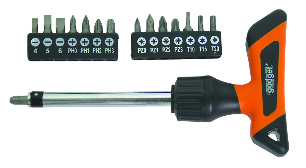Gadget Surubelnita cu clichet ,maner “T” cu biti , 16pcs set