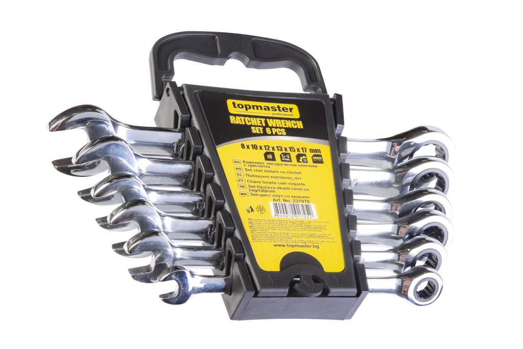 Top Master Pro Cheie combinata cu clichet 8-17mm 6pcs CR-V TMP